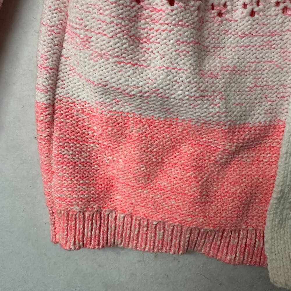 A by Anthropologie Sweater‎ Cardigan sz S Pink linen blend open long crochet - Picture 2 of 4